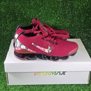 Nike Air Max  VaporMax Burgundy Floral Design Brand New Low Price!!!